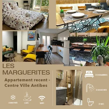 Centre, 3 Chambres, 2 Salles De Bain, Clim, Terrasse, Wifi Apartman Antibes